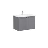 Vitra Root Classic 80 Cm Gri Kapaklı Banyo Dolabı Alt Modül Lavabo 68710