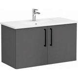 VitrA Root Flat 100 cm 2 Kapaklı Banyo Dolabı Rafsız Antrasit 72168