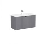 Vitra Root Groove 100 Cm Gri Kapaklı Banyo Dolabı Alt Modül Lavabo