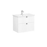 Vitra Root Groove 80 Cm Beyaz Cift Cekmeceli Banyo Dolabi Alt Modul Lavabo