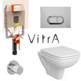 Vitra S20 Kanallı Beyaz Asma Klozet 5505L003-0868, Vitra Gömme Rezervuar Set 768-1851