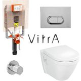 Vitra S50 Kanalsız Asma Klozet 7740T003-0850, Vitra Gömme Rezervuar Set 768-1851