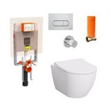 Vitra S60 Rim-Ex Smoothflush Beyaz Kanalsız Asma Klozet, Gömme Rezervuar Tam Set 800-2027