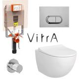 Vitra Sento Rim-Ex Asma Klozet Slim Kapak 7748B003-0559, Vitra Gömme Rezervuar Set 768-1851