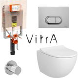 Vitra Sento Rim-Ex Asma Klozet Slim Kapak, Vitra Gömme Rezervuar Set 768-1851 - Beyaz