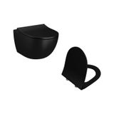 Vitra Sento Rim-Ex Mat Siyah Kanalsız Asma Klozet Ve Yavaş Kapanır Kapak 120-483-009