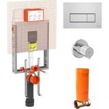 Vitra V8 Gömme Rezervuar Set (Asma, Ince Metal Ayaklı Set (Parlak Panel, Stop Valf) (768-1851-01+740-0680+A41461GR+A41441)