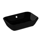 VitrA Vitra Geo Çanak Lavabo 7425b070-0012 Dikdörtgen - 60x39 Cm - Armatür Deliksiz - Su Taşma Delikli - Siyah