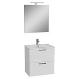 VitrA Vitra Mia Demonte Set, 60 Cm, Çekmeceli, (lavabo Dolabı, Aydınlatmalı Ayna), Parlak Beyaz 75021