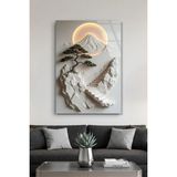 Vitraum Minimalist Uzak Doğu Temalı Fuji Dağı ve Merdivenler Cam Tablo - 70 x 110 - Çok Renkli