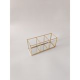 Vitrayverteks Pirinç Üç Bölmeli Fırçalık Makyaj Organizer - Gold