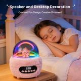Vitrin Dolusu 4'ü 1 Arada Taşınabilir Bluetooth Hoparlör, Rgb Işık ve Alarm Saati, Sevimli Çizgi Film Yıldız Tasarımı, Çocuklar Için Gece Lambası Hediyesi
