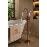 vitrinbanyo Victoria Rose Gold Ayaklı Küvet Bataryası – El Duşlu Premium Küvet Dolum Musluğu