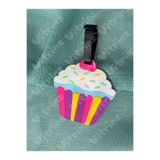 VitrinzPlus Renkli Cupcake Silikon Valiz Etiketi İsimlikli Kartlık Bavul Etiketi