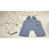 vitvit 1-2 Yaş El Örgüsü Mavi Tulum, Pijama Takımı ve Babet Çorap - 1 - 2 Yaş
