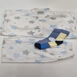 vitvit Erkek Çocuk Yıldızlı Pijama Takımı ve Çorap 3-4 Yaş - Mavi - 3 - 4 Yaş
