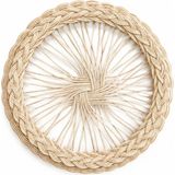 Viva Atelier Vivaatelier Elyapımı Camlı Özel Tarasım Rattan Sunumluk Supla Dekor - 31 x 31 - Bej-2
