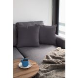 Viva Home 2'Li 43X43Cm Antrasit Tay Tüyü Döşemelik Premium Kumaş Dekoratif Çift Taraflı Kırlent Kılıfı Krl001
