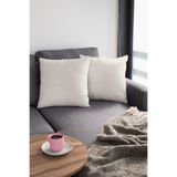 Viva Home 2'li 43x43cm Ekru Tay Tüyü Döşemelik Premium Kumaş Dekoratif Çift Taraflı Kırlent Kılıfı Krl003