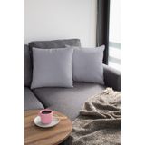 Viva Home 2'Li 43X43Cm Gri Kırlent Kılıfı Tay Tüyü Döşemelik Premium Kumaş Dekoratif Çift Taraflı Krl010