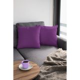 Viva Home 2'Li 43X43Cm Mor Çift Taraflı Premium Tay Tüyü Döşemelik Kumaş Dekoratif Kırlent Kılıfı Krl012