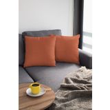 Viva Home 2'Li 43X43Cm Tarçın Döşemelik Tay Tüyü Premium Kumaş Dekoratif Çift Taraflı Kırlent Kılıfı Krl020