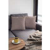 Viva Home 2'Li 43X43Cm Vizon Çift Taraflı Tay Tüyü Döşemelik Premium Kumaş Dekoratif Kırlent Kılıfı Krl008