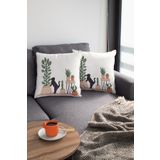 Viva Home 2'Li Set 43X43Cm Premium Tay Tüyü Leke Tutmaz Kumaş Çift Taraflı Kırlent Yastık Kılıfı Kaktüs Krl444