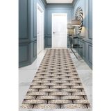 Viva Home 3D Çakıl Taşı Desenli Kesme Özel Ölçü Rulo Yolluk Kaymaz Taban Mutfak Hol Antre Halısı Ar1207, Vizon, 100 X 450