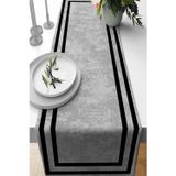 Viva Home 40x140cm Dokuma Leke Tutmayan Premium Tay Tüyü Kumaş Masa Örtüsü Runner Vintage Klasik Kenarlı Rnr214