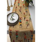 Viva Home 40X140Cm Kaliteli Tay Tüyü Premium Dokuma Kumaş Masa Örtüsü Runner African Woman Rnr106