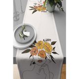 Viva Home 40x140cm Masa Örtüsü Runner Tay Tüyü Dokuma Premium Leke Tutmayan Kumaş Soyut Rnr341