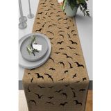 Viva Home 40x140cm Tay Tüyü Dokuma Premium Leke Tutmayan Kumaş Masa Örtüsü Runner Hasır Görünümlü Rnr182