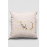 Viva Home 43X43Cm Bej Tay Tüyü Döşemelik Premium Kumaş Dekoratif Çift Taraflı Sonsuzluk Kırlent Kılıfı Krl560