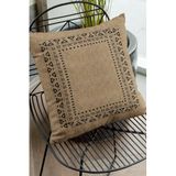 Viva Home 43X43Cm Çift Taraflı Kırlent Yastık Kılıfı Hasır Görünümlü Premium Tay Tüyü Dokuma Kumaş Krl186