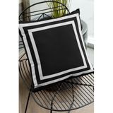 Viva Home 43X43Cm Çift Taraflı Kırlent Yastık Kılıfı Modern Çerçeveli Dokuma Premium Tay Tüyü Kumaş Krl322