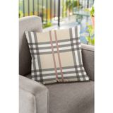 Viva Home 43X43Cm Çizgili Tay Tüyü Dokuma Premium Kumaş Çift Taraflı Kırlent Yastık Kılıfı Krl142