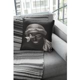 Viva Home 43X43Cm Dekoratif Çift Taraf Tay Tüyü Döşemelik Premium Kumaş Kırlent Yastık Kılıfı Arap Kızı Krl456