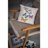 Viva Home 43X43Cm Dokuma Kelebekli Premium Tay Tüyü Kumaş Çift Taraflı Kırlent Yastık Kılıfı Krl130