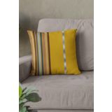 Viva Home 43X43Cm Dokuma Kumaş Ince Çizgili Premium Tay Tüyü Çift Taraflı Kırlent Yastık Kılıfı Krl993