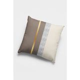 Viva Home 43X43Cm Dokuma Kumaş Varak Çizgili Premium Tay Tüyü Çift Taraflı Kırlent Yastık Kılıfı Krl984