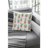 Viva Home 43x43cm Dokuma Premium Leke Tutmayan Kumaş Çift Taraflı Kırlent Yastık Kılıfı Kaktüs Krl057