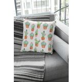 Viva Home 43X43Cm Dokuma Premium Leke Tutmaz Kumaş Çift Taraflı Kırlent Yastık Kılıfı Kaktüs Krl057
