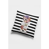 Viva Home 43X43Cm Dokuma Premium Tay Tüyü Kumaş Çift Taraflı Mrs. Teddy Bear Kırlent Yastık Kılıfı Krl912