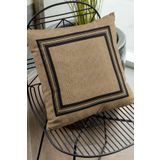 Viva Home 43X43Cm Hasır Görünümlü Dokuma Premium Tay Tüyü Kumaş Çift Taraflı Kırlent Yastık Kılıfı Krl190