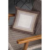 Viva Home 43X43Cm Klasik Çerçeveli Kırlent Yastık Kılıfı Premium Tay Tüyü Dokuma Kumaş Çift Taraflı Krl342