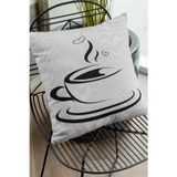 Viva Home 43X43Cm Premium Fincanlı Tay Tüyü Çift Taraflı Kırlent Yastık Kılıfı Dokuma Kumaş Krl285