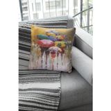 Viva Home 43X43Cm Premium Sulu Boya Tay Tüyü Çift Taraflı Kırlent Yastık Kılıfı Dokuma Kumaş Krl161