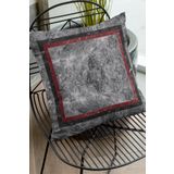 Viva Home 43X43Cm Premium Tay Tüyü Dokuma Kumaş Çift Taraflı Çerçeveli Mermer Kırlent Yastık Kılıfı Krl242
