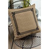 Viva Home 43X43Cm Premium Tay Tüyü Dokuma Kumaş Çift Taraflı Hasır Görünümlü Kırlent Yastık Kılıfı Krl181